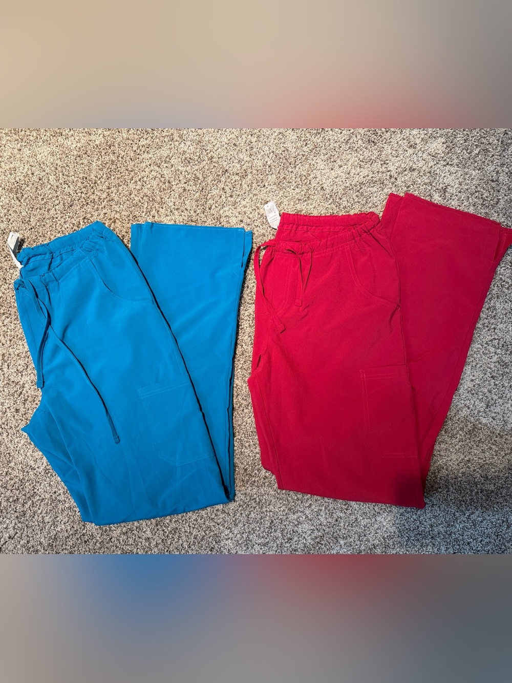 Butter Soft Blue and Pink Scrub Pants